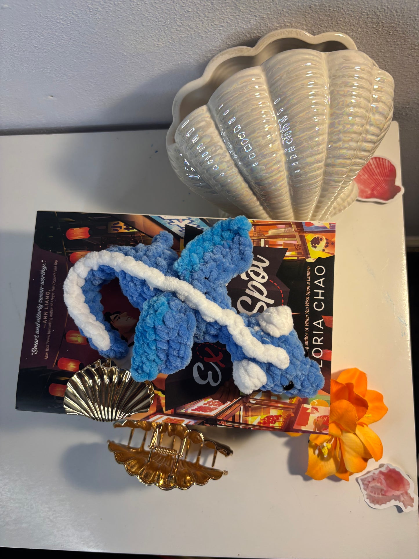Handmade Plush Dragon Buddy – Ocean Breeze Edition