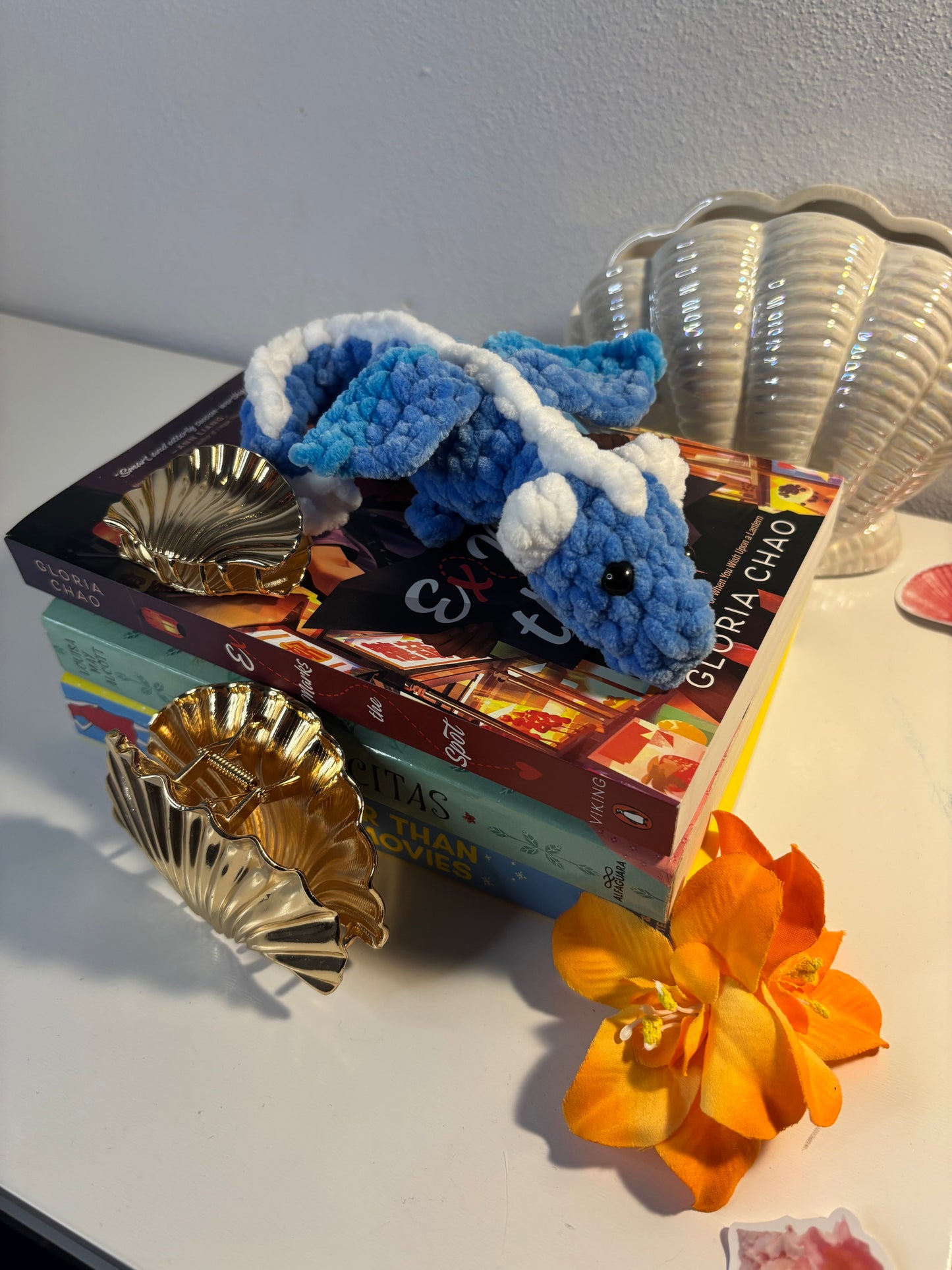 Handmade Plush Dragon Buddy – Ocean Breeze Edition