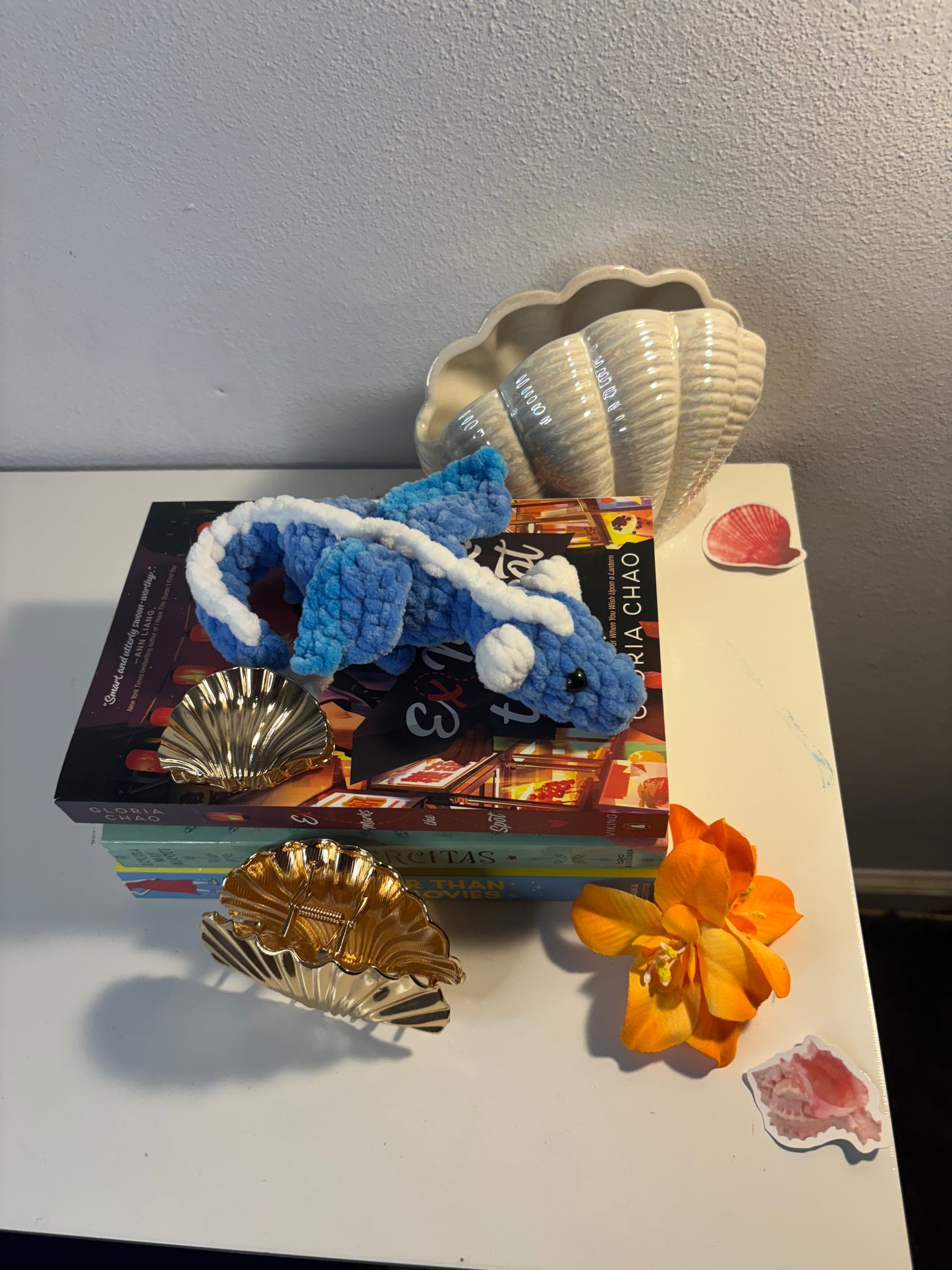 Handmade Plush Dragon Buddy – Ocean Breeze Edition